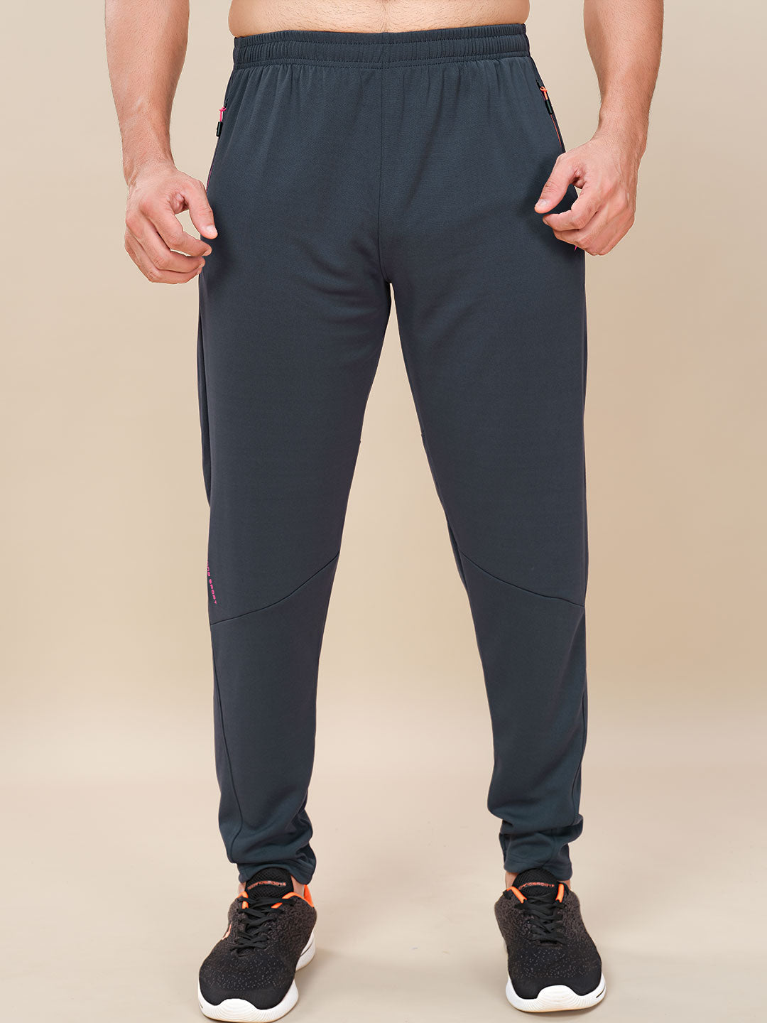 Men Plus Size Solid Slim Fit Trackpants with TECHNO DRY