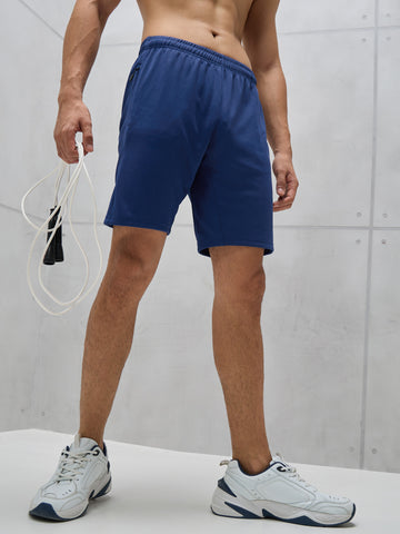 Men Solid Slim Fit Shorts with TECHNO DRY