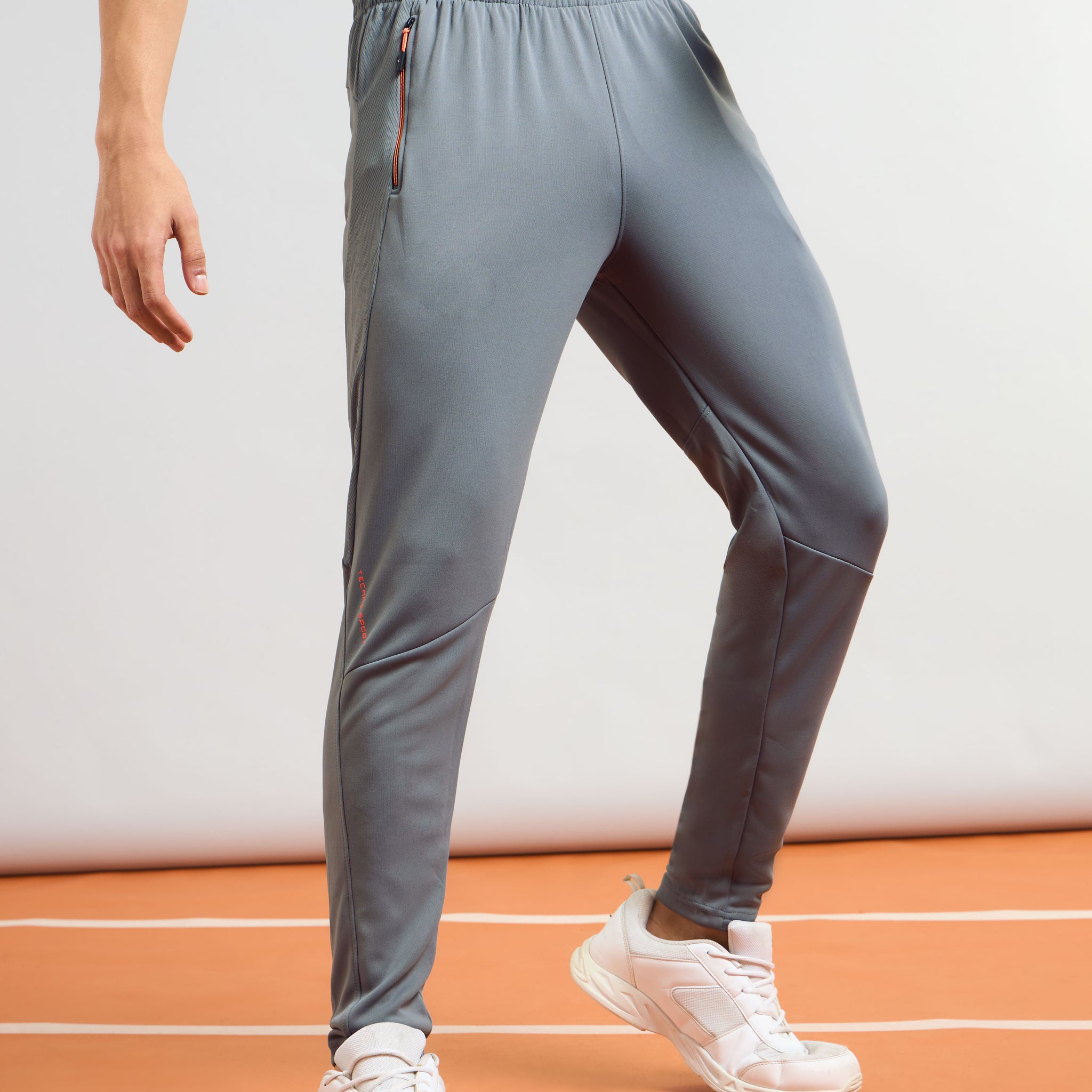 Men Solid Slim Fit Trackpants with TECHNO DRY