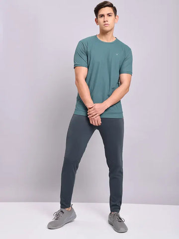 Men Solid Slim Fit Trackpants with TECHNO DRY