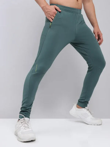 Men Solid Slim Fit Trackpants with TECHNO DRY