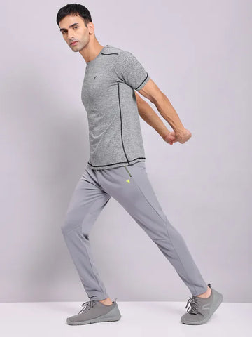 Men Solid Slim Fit Trackpants with TECHNO DRY