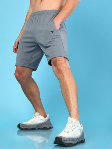 Men Solid Slim Fit Shorts with TECHNO DRY