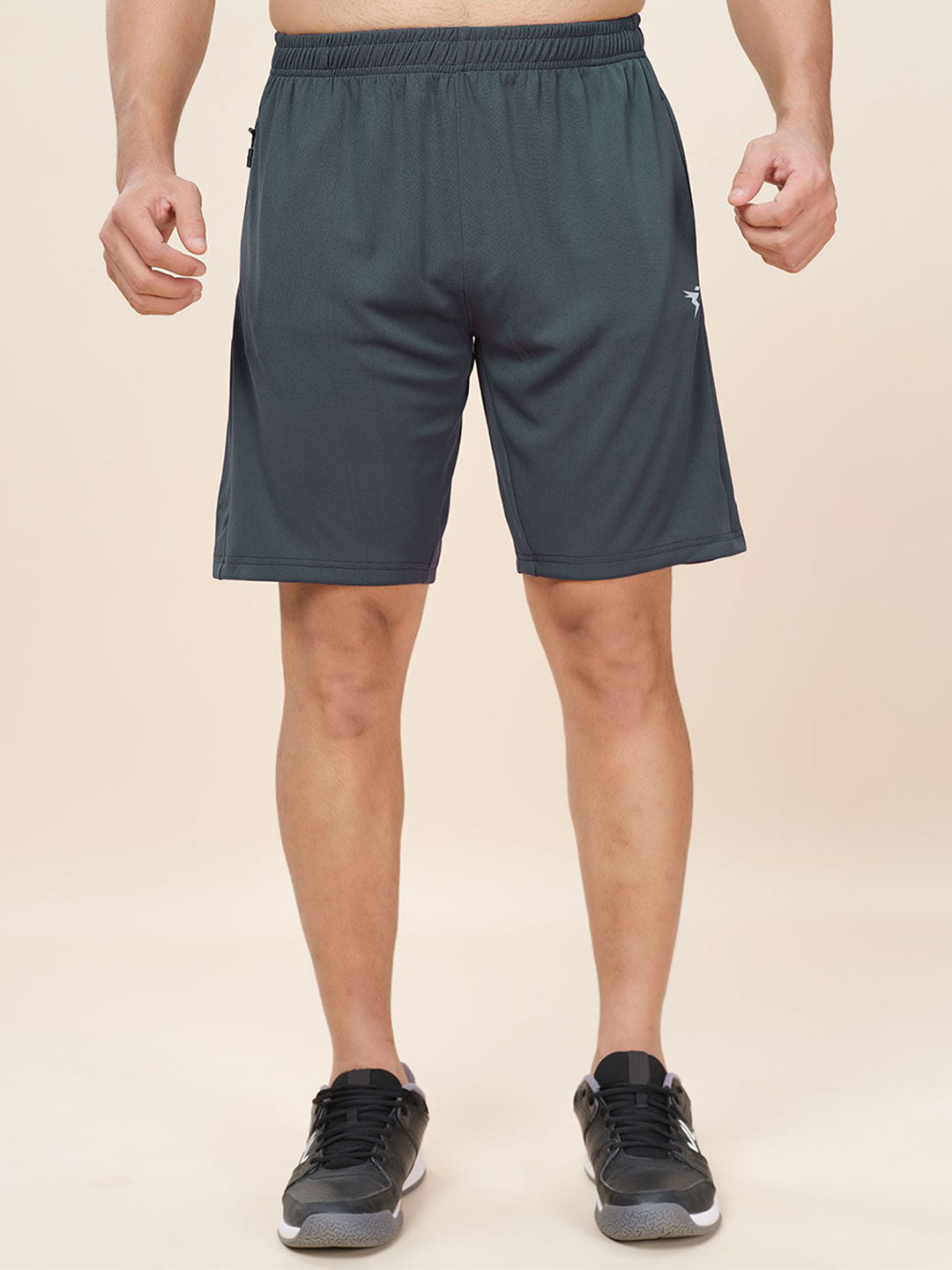 Men Plus Size Solid Slim Fit Active Shorts with TECHNO DRY