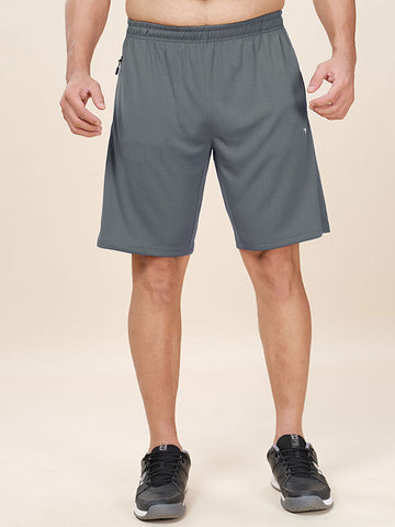 Men Plus Size Solid Slim Fit Active Shorts with TECHNO DRY