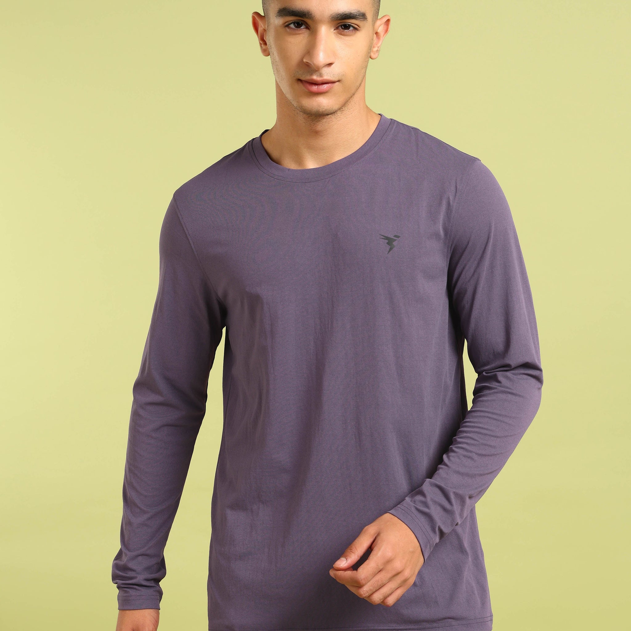 Men Solid Slim Fit Round Neck Sports T-shirt with COTFLEX