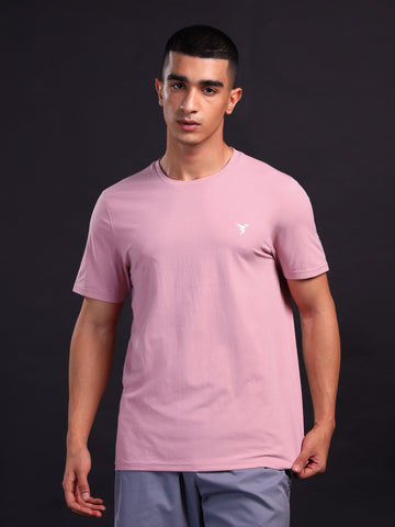 Men Solid Slim Fit Crew Neck T-shirt with COTFLEX