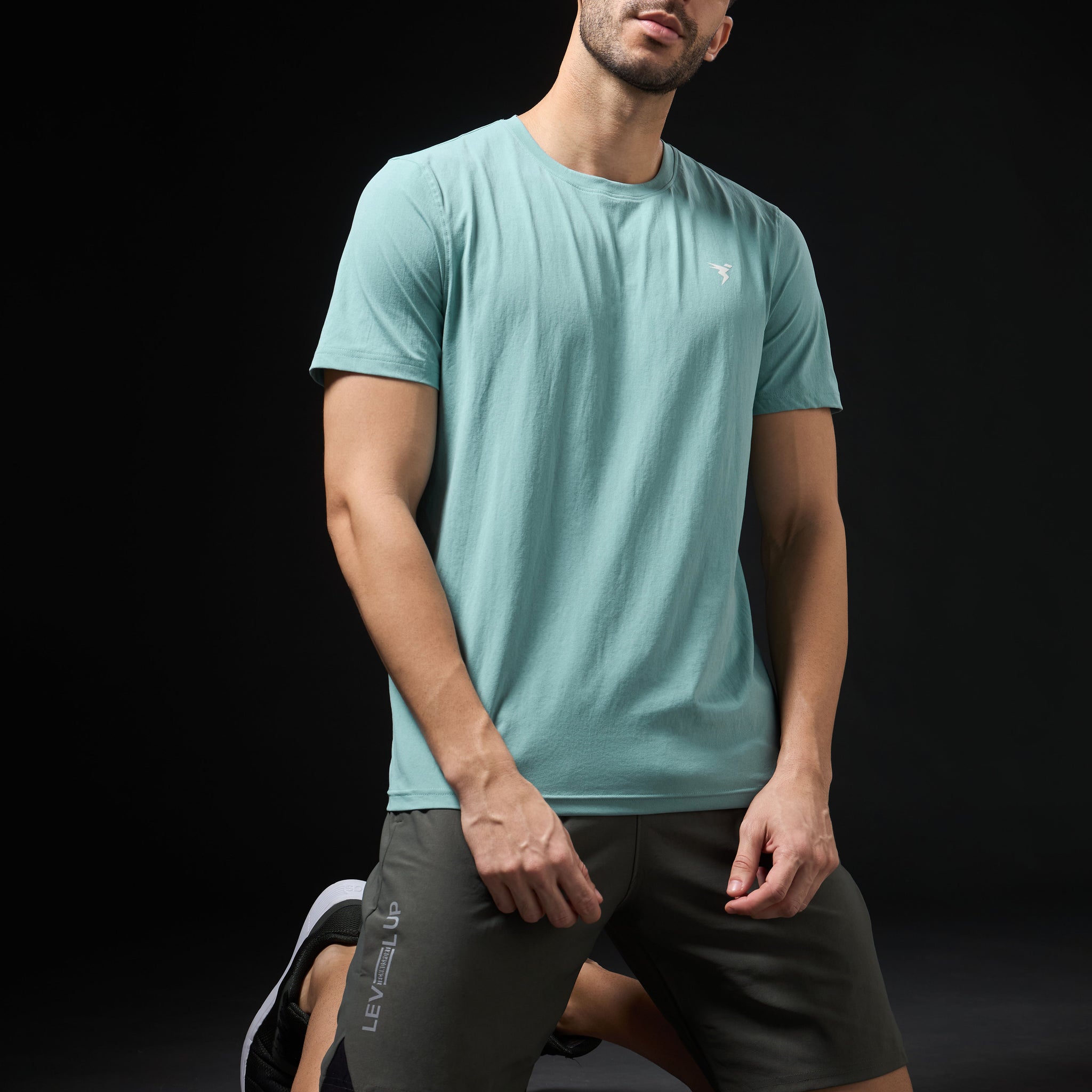 Men Solid Slim Fit Crew Neck T-shirt with COTFLEX