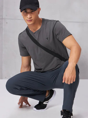 Men Solid Slim Fit Crew Neck T-shirt with COTFLEX