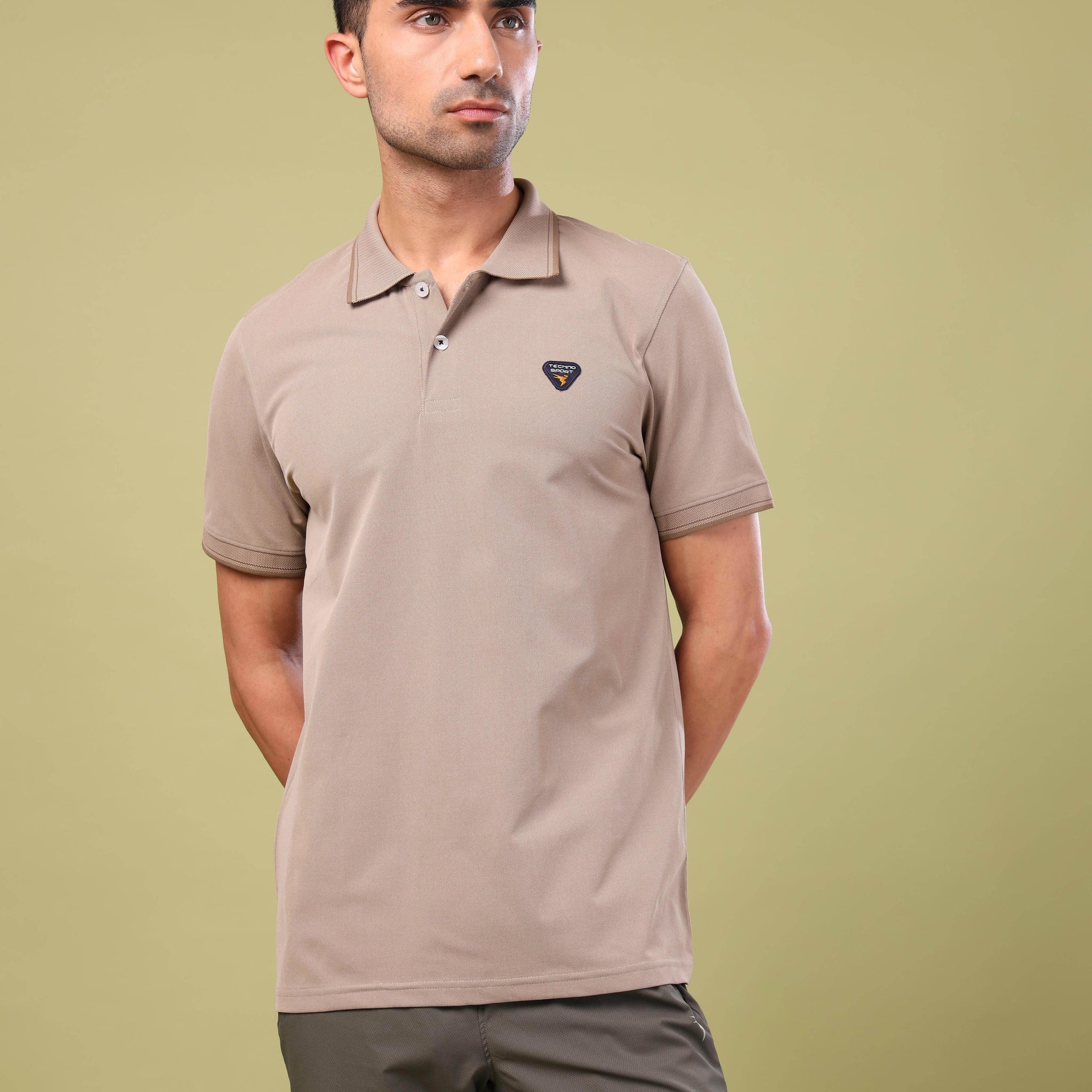 Men Colorblock Slim Fit Polo T-shirt with ELASTO PLUS