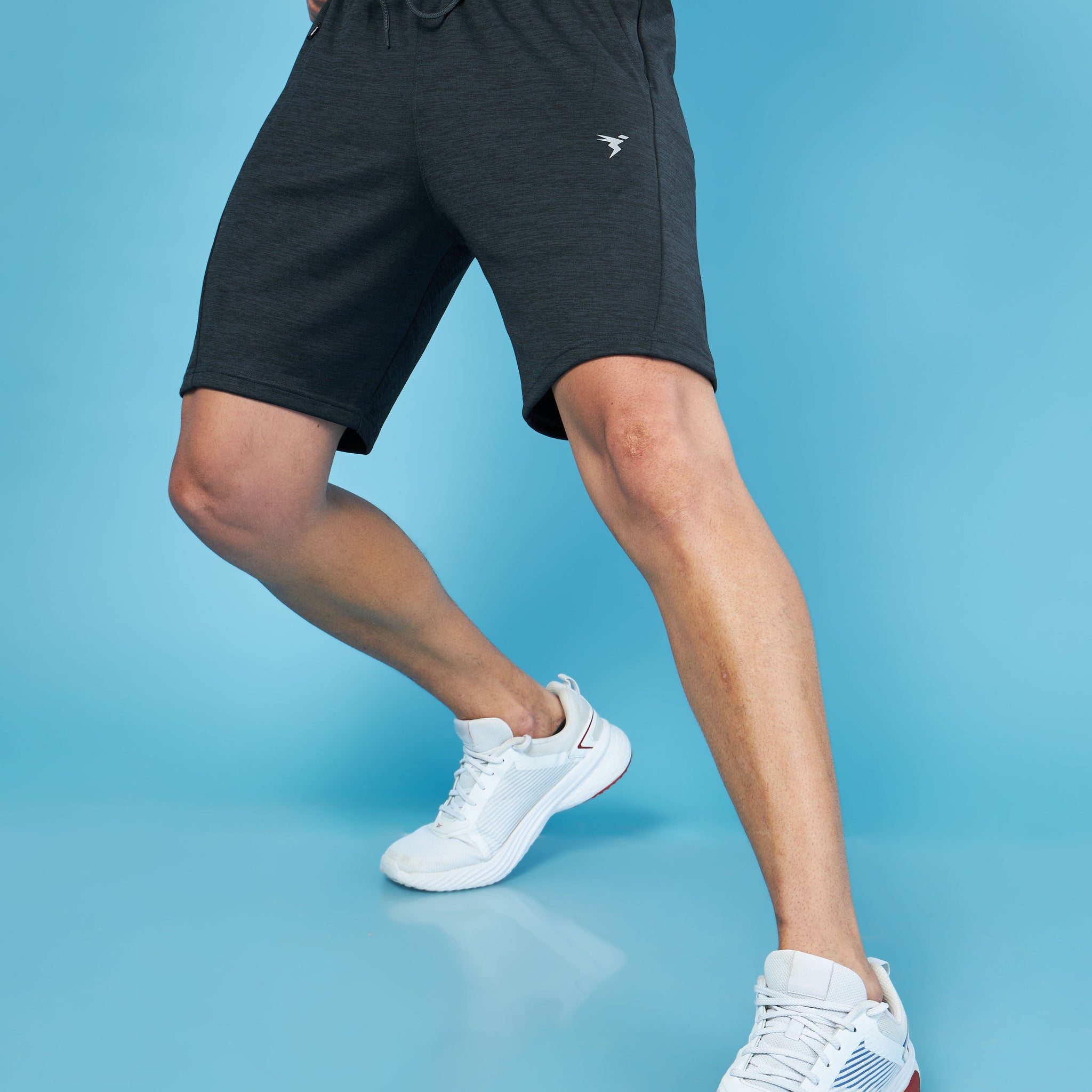 Men Melange Slim Fit Shorts with TECHNO DRY