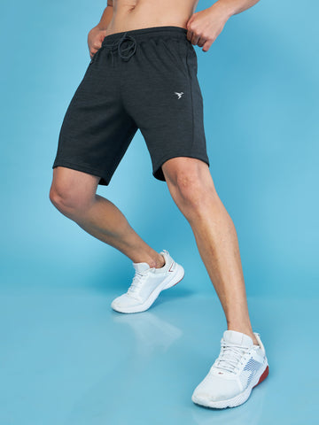 Men Melange Slim Fit Shorts with TECHNO DRY