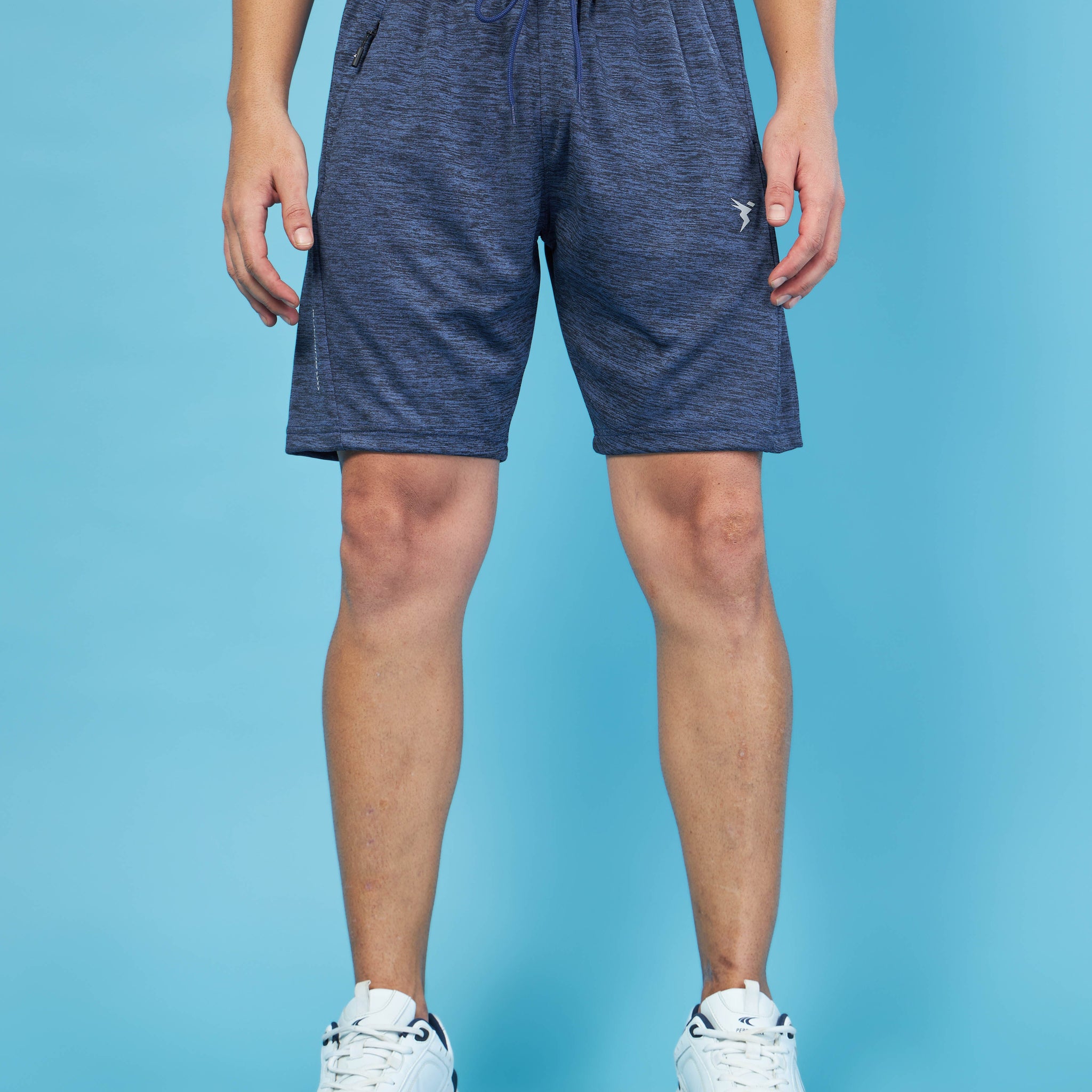 Men Melange Slim Fit Shorts with TECHNO DRY