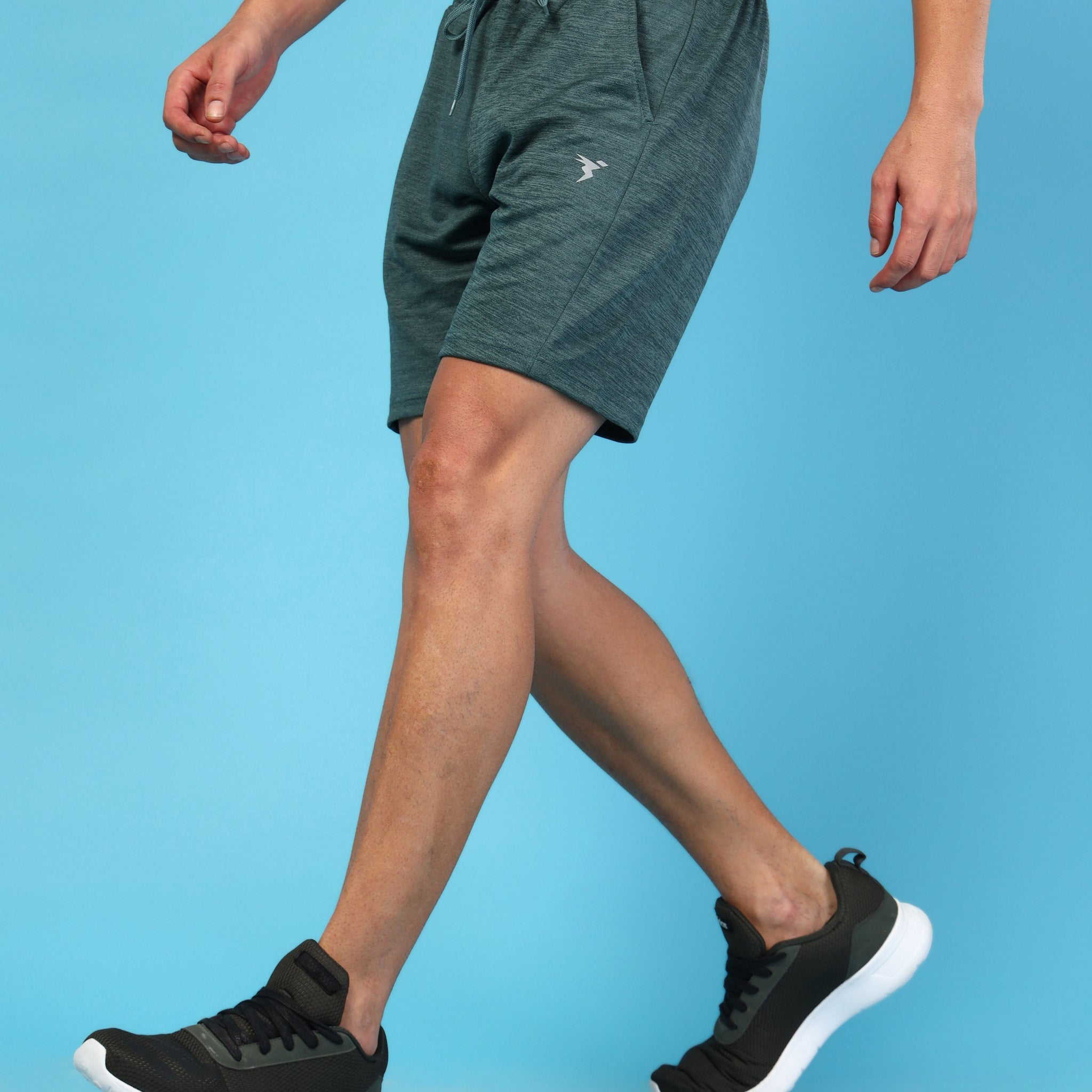 Men Melange Slim Fit Shorts with TECHNO DRY