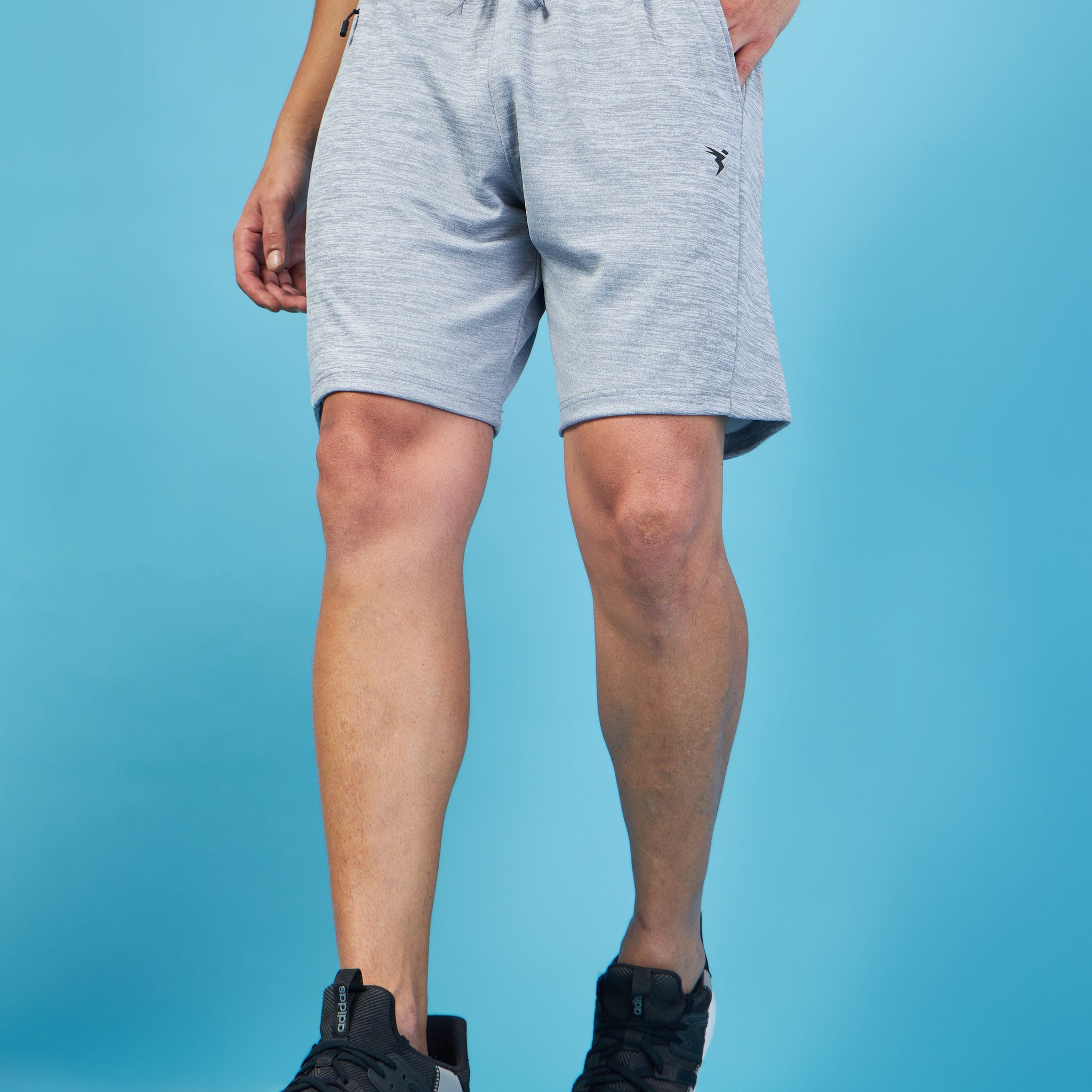 Men Melange Slim Fit Shorts with TECHNO DRY