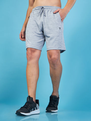 Men Melange Slim Fit Shorts with TECHNO DRY