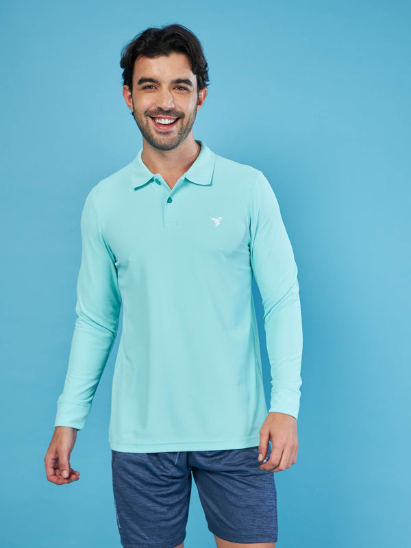 Men Solid Slim Fit Polo T-shirt with MATPIQ