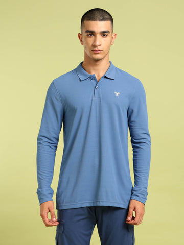 Men Solid Slim Fit Polo T-shirt with MATPIQ