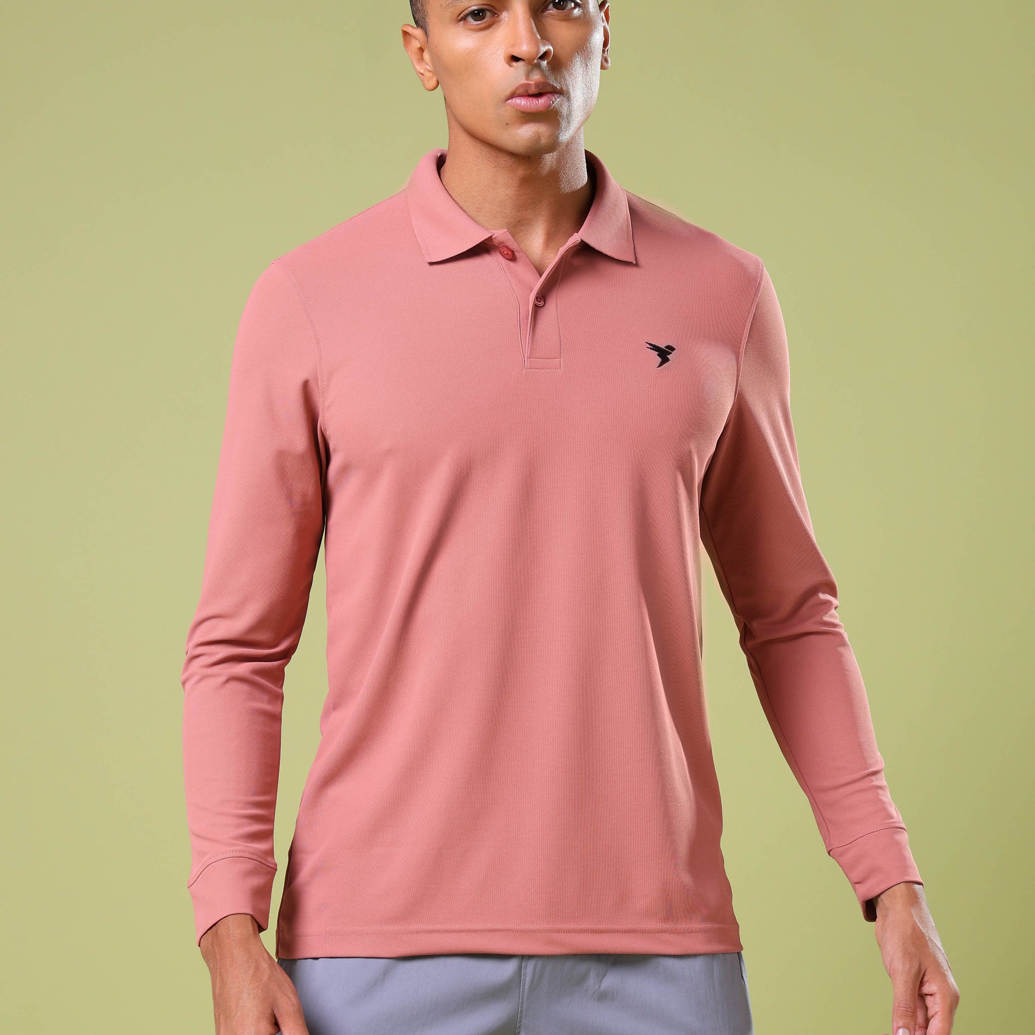 Men Solid Slim Fit Polo T-shirt with MATPIQ