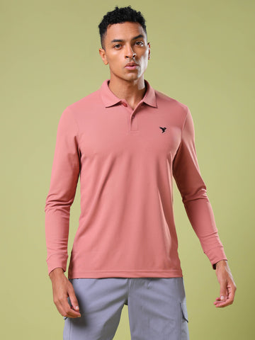 Men Solid Slim Fit Polo T-shirt with MATPIQ