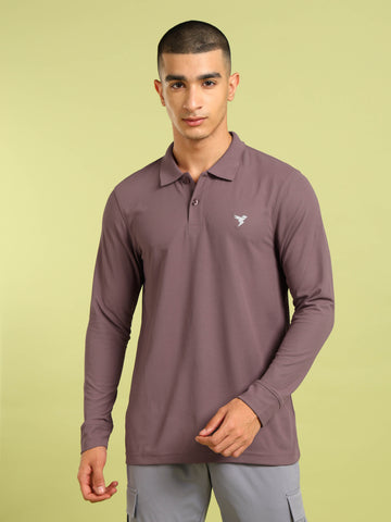 Men Solid Slim Fit Polo T-shirt with MATPIQ