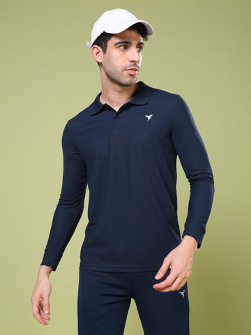 Men Solid Slim Fit Polo T-shirt with MATPIQ