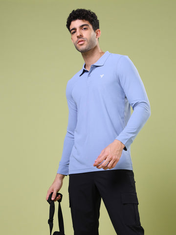 Men Solid Slim Fit Polo T-shirt with MATPIQ