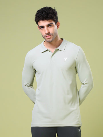 Men Solid Slim Fit Polo T-shirt with MATPIQ