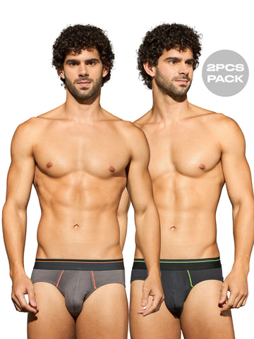 Men Colorblock Briefs with ELASTO LITE (Pack of 2)