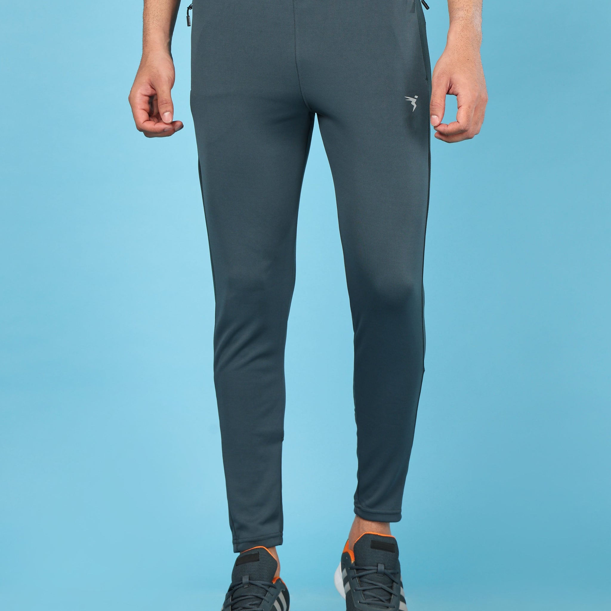 Men Solid Slim Fit Trackpants with TECHNO DRY