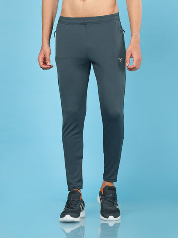 Men Solid Slim Fit Trackpants with TECHNO DRY