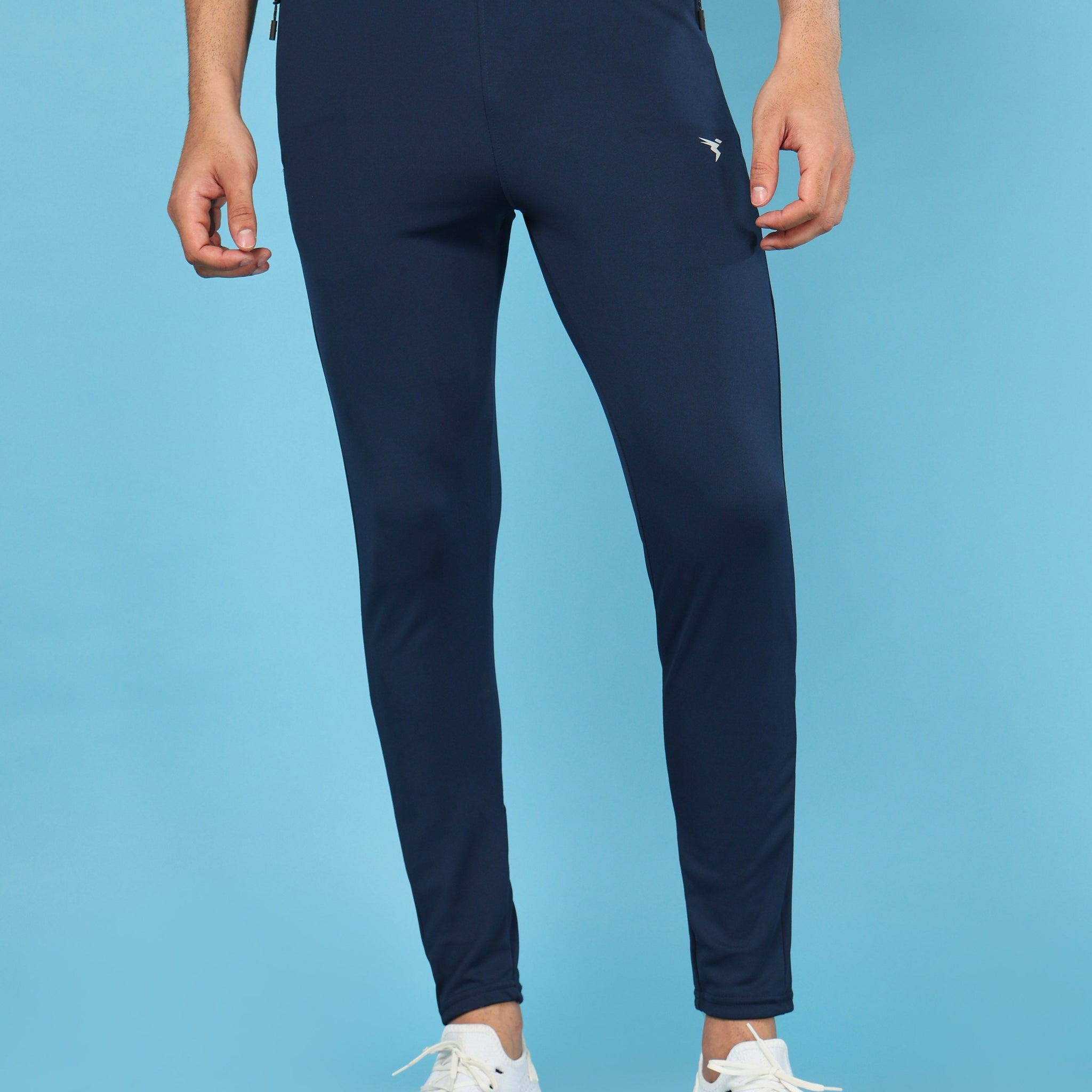 Men Solid Slim Fit Trackpants with TECHNO DRY