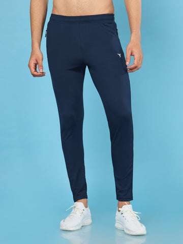 Men Solid Slim Fit Trackpants with TECHNO DRY