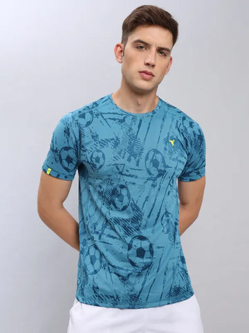 Men Jacquard Slim Fit Crew Neck T-shirt with DOUBLE COOL