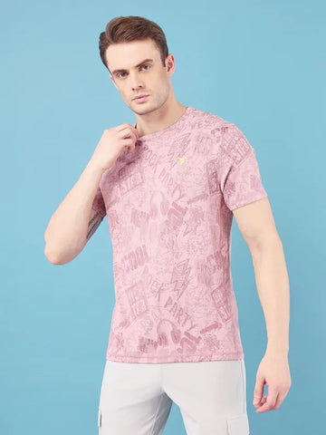 Men Jacquard Slim Fit Crew Neck T-shirt with DOUBLE COOL