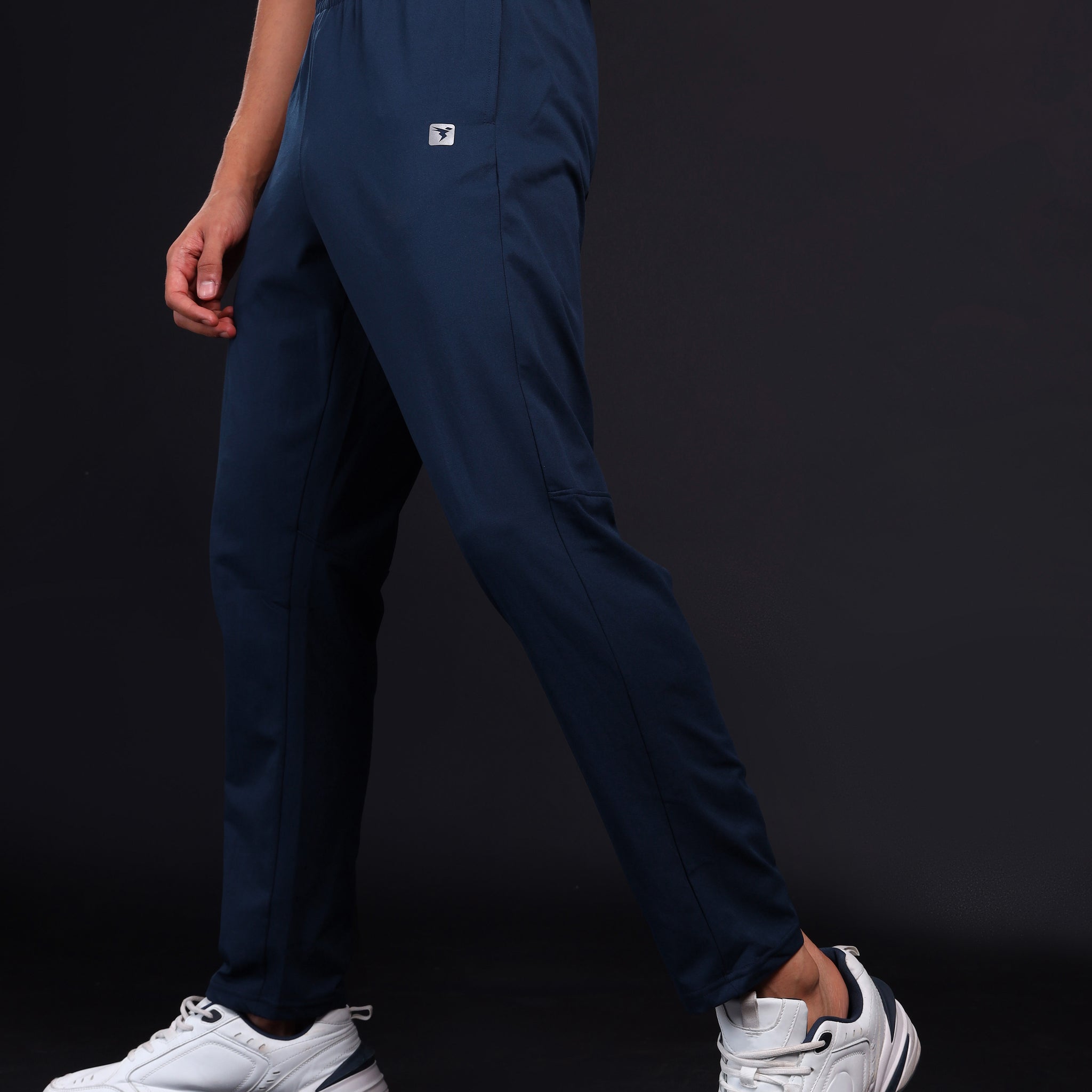 Men Solid Slim Fit Trackpants with 4 Way Crispy