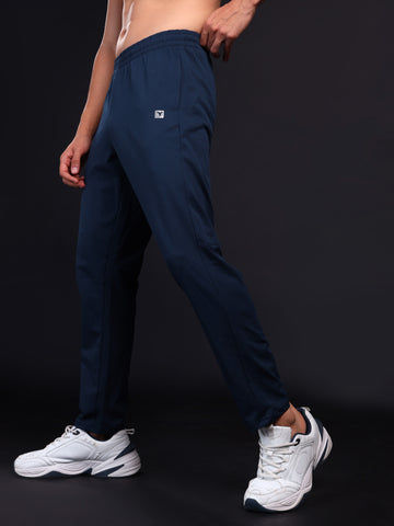 Men Solid Slim Fit Trackpants with 4 Way Crispy