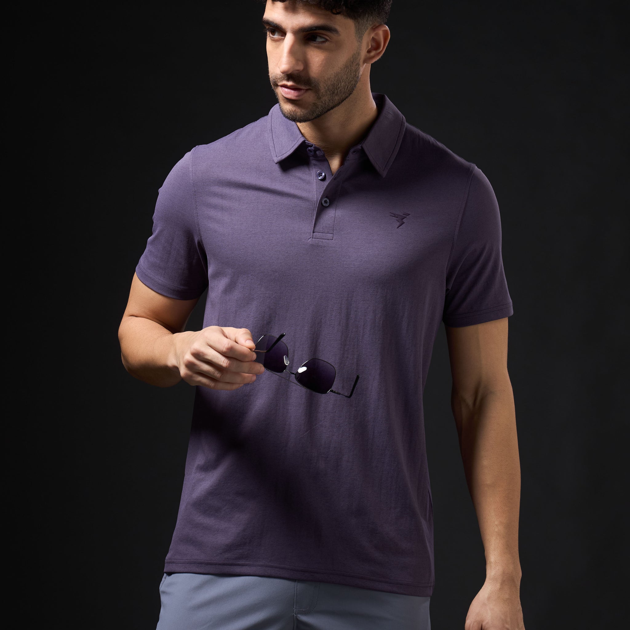 Men Solid Slim Fit Polo T-shirt with COTFLEX