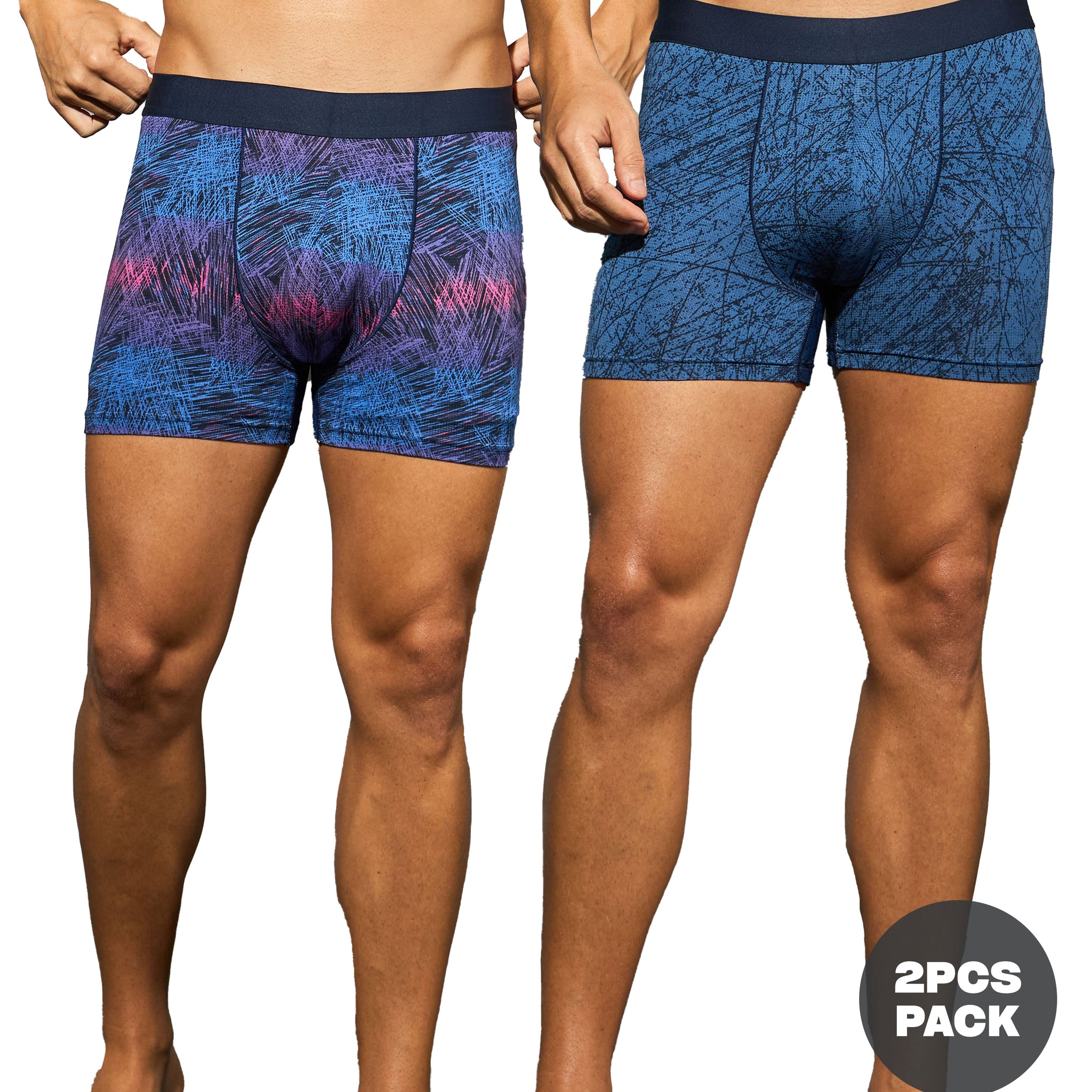 Men Colorblock Sports Trunks with ELASTO LITE (Pack of 2)