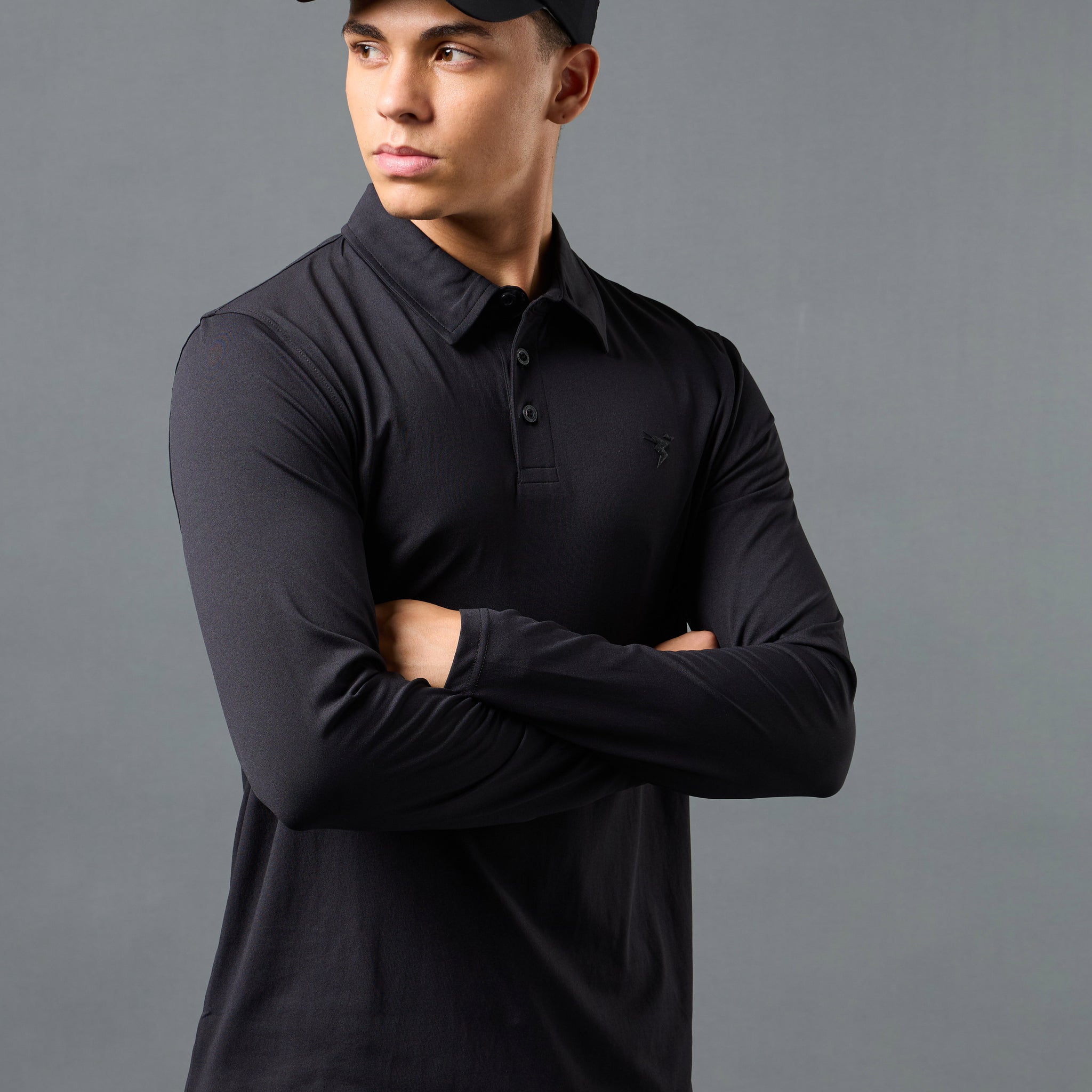 Men Solid Slim Fit Polo T-shirt with COTFLEX