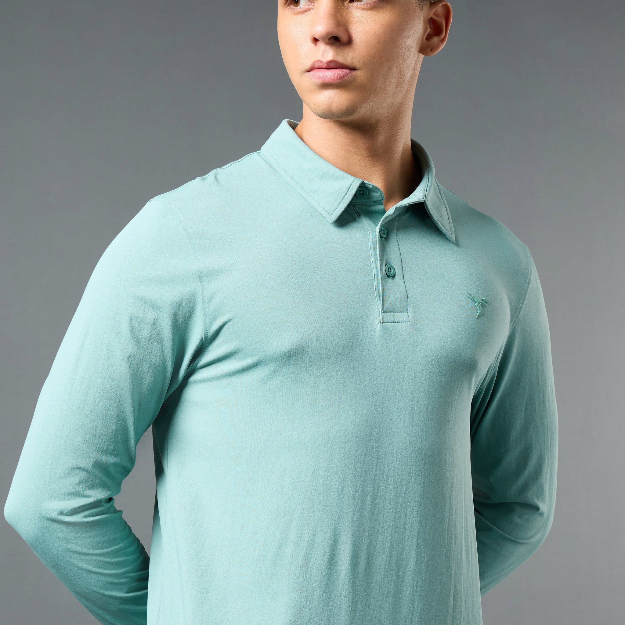 Men Solid Slim Fit Polo T-shirt with COTFLEX