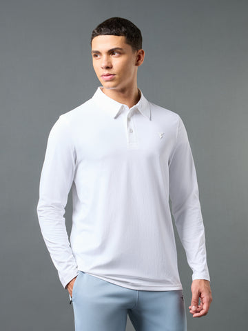 Men Solid Slim Fit Polo T-shirt with COTFLEX