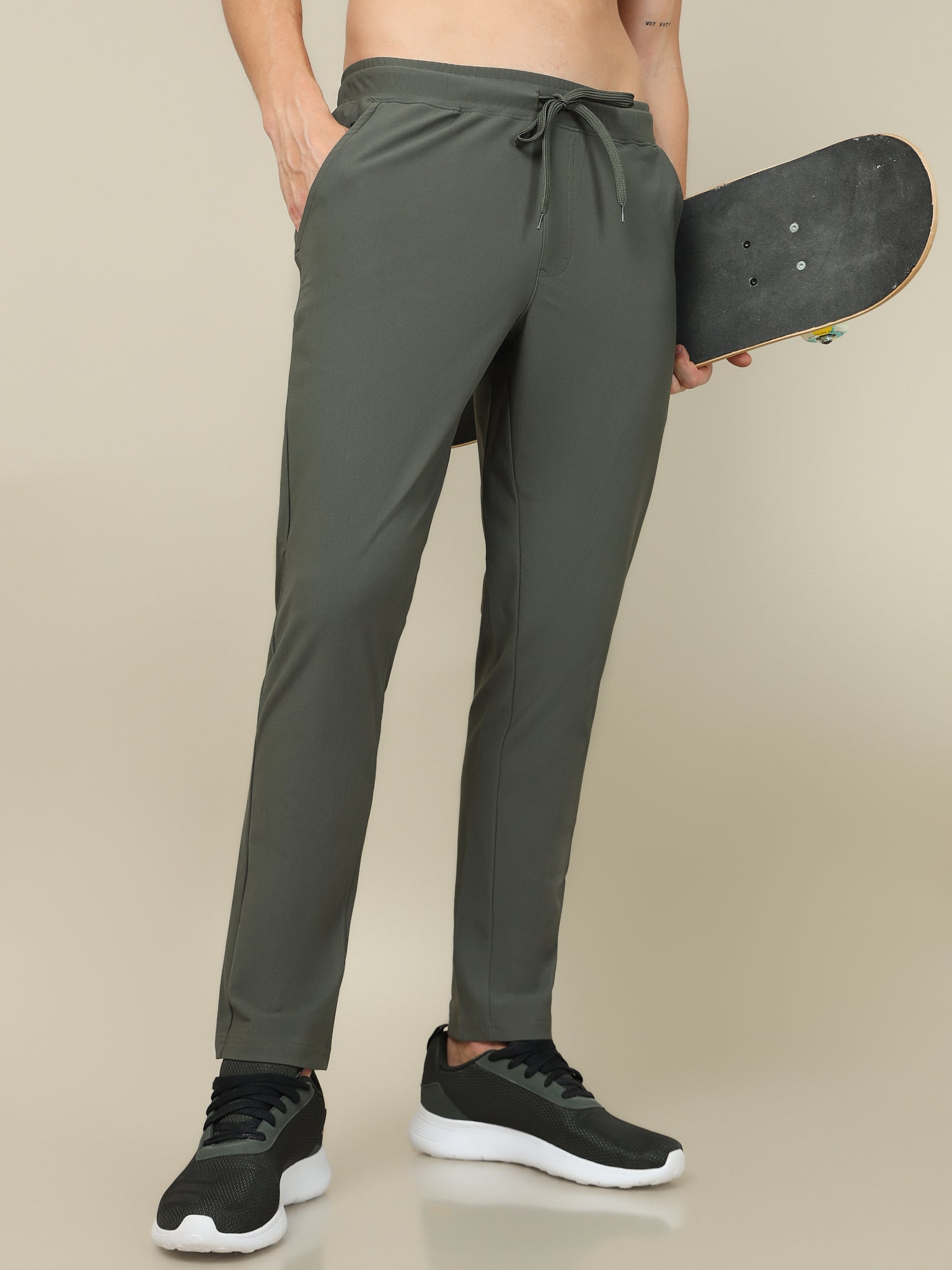 Men Solid Relax Fit Trackpants with DURACOOL+