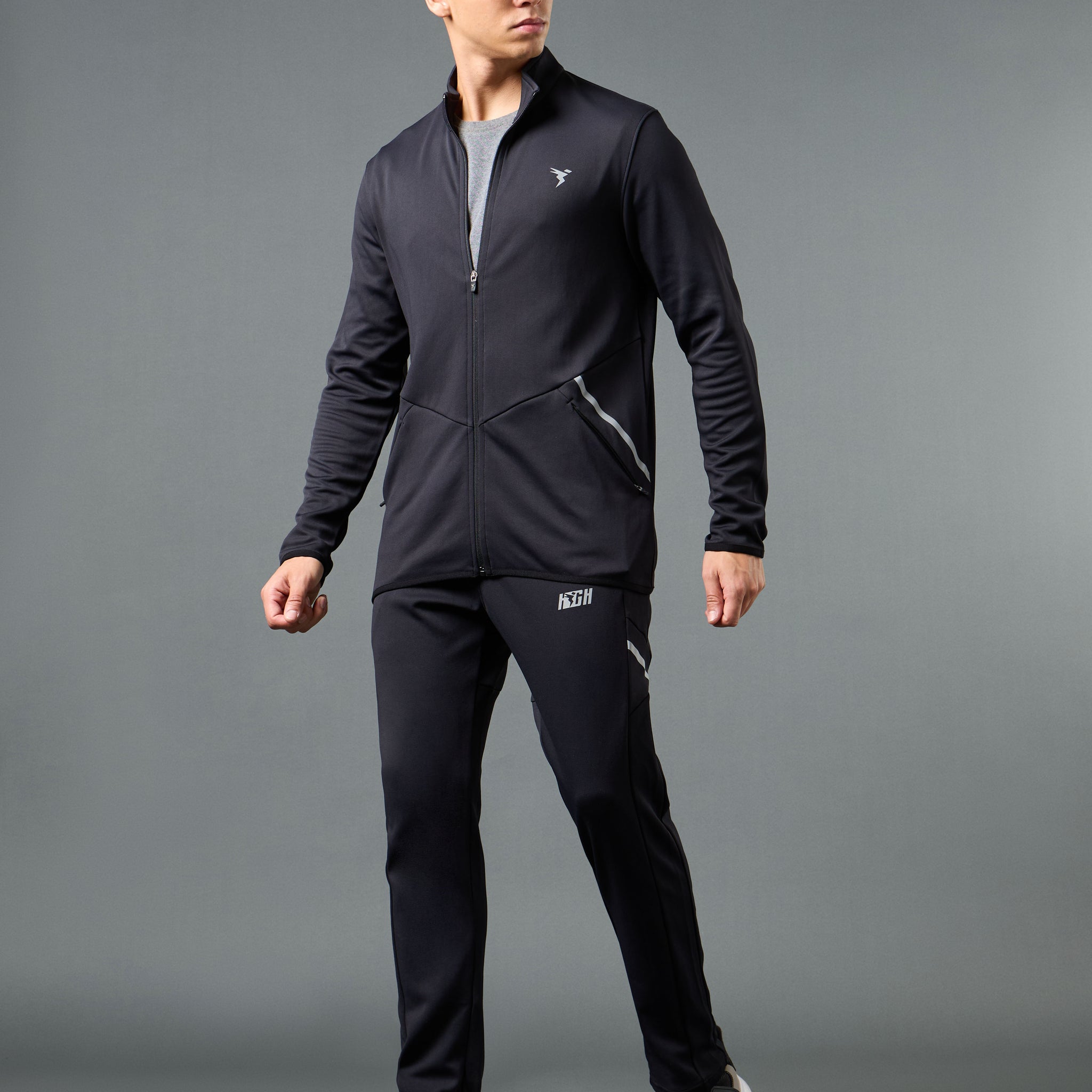 Men Solid Slim Fit Tracksuits with ELASTO LITE