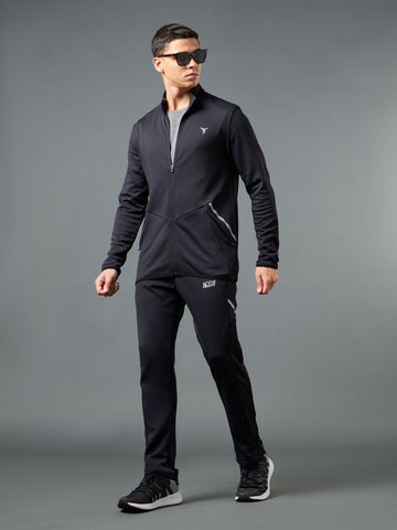 Men Solid Slim Fit Tracksuits with ELASTO LITE