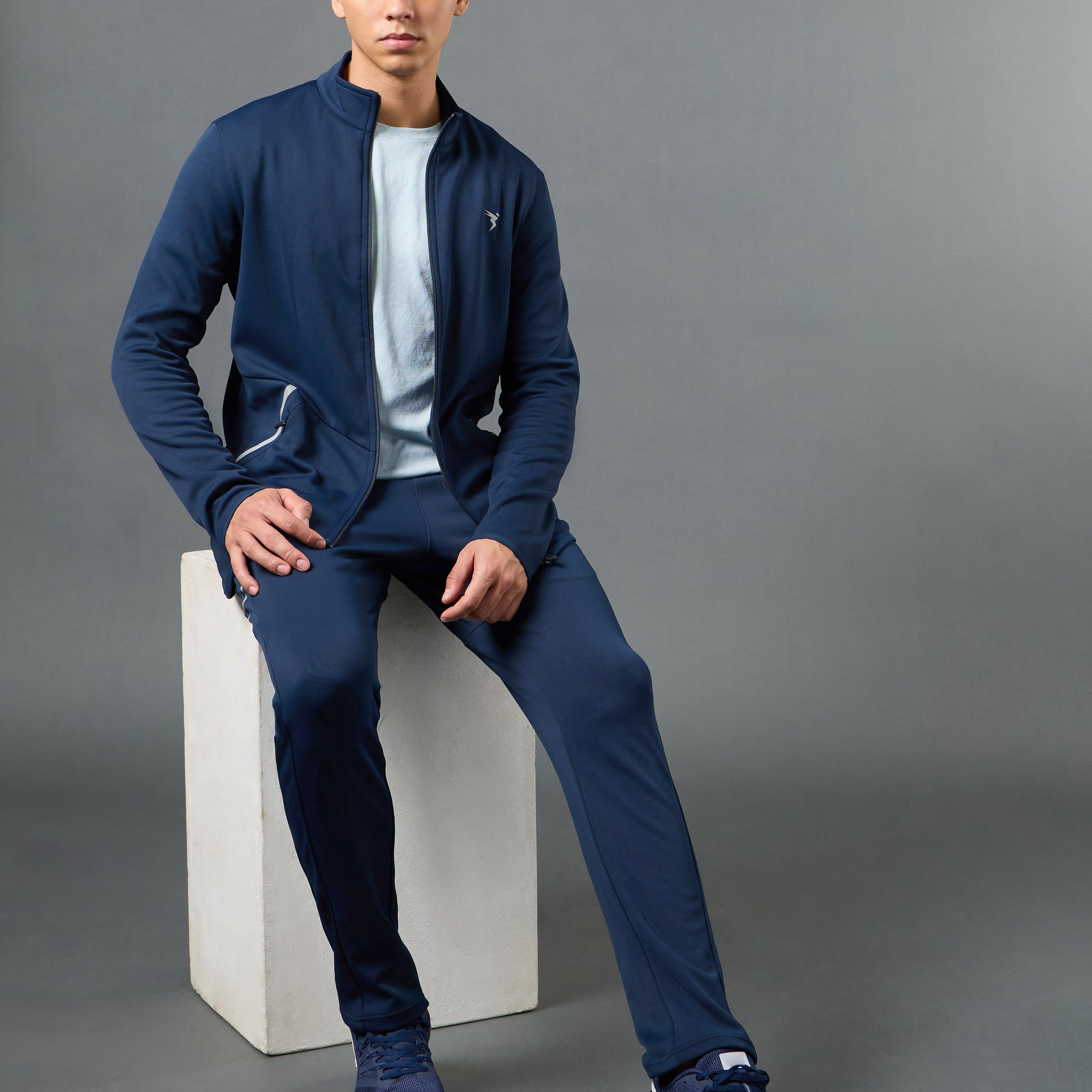 Men Solid Slim Fit Tracksuits with ELASTO LITE