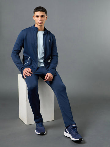 Men Solid Slim Fit Tracksuits with ELASTO LITE