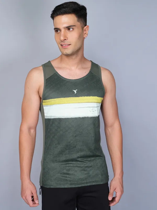 Men Printed Slim Fit Scoop Neck Innerwear Vest with TECHNO COOL