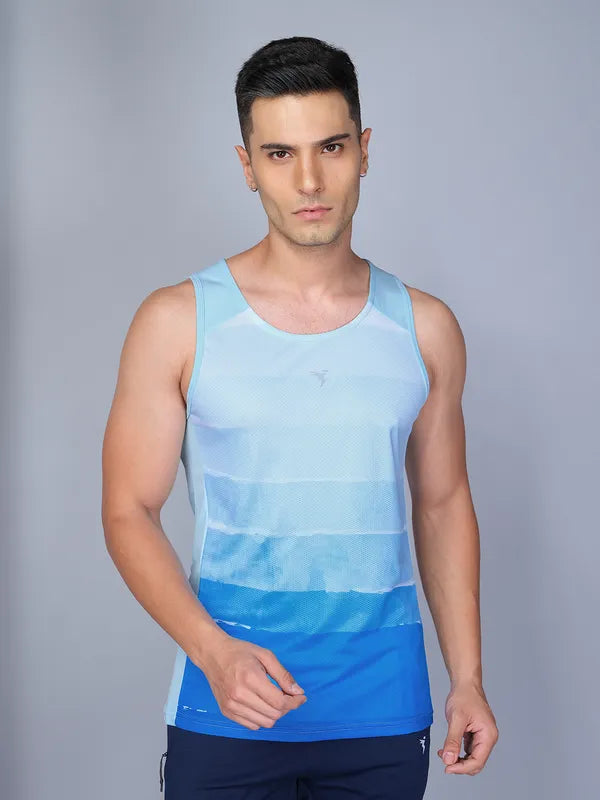 Men Printed Slim Fit Scoop Neck Innerwear Vest with TECHNO COOL