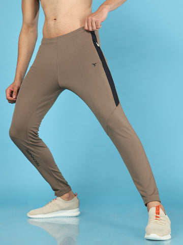 Men Solid Slim Fit Trackpants with TECHNO DRY